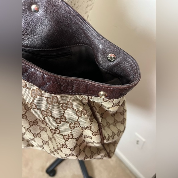 Gucci GG Tan Brown Monogram GG Canvas Large Sukey Tote FREE SHIPPING - Picture 7 of 16
